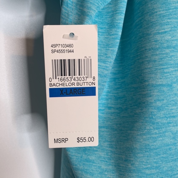 💬 IZOD Bachelor Button Performance Polo XL NWT - Picture 7 of 8